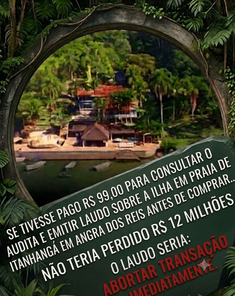 Peça ilustrativa sobre análise preventiva de uma negociação imobiliária em Angra dos Reis.